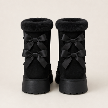Nevalia – Stivaletti da Neve con Plateau e Fiocco Black