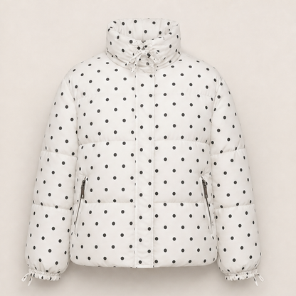 Volnetta – Piumino Collo Alto a Pois White