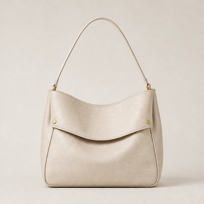 Velmora – Borsa Hobo in Pelle con Patta Beige
