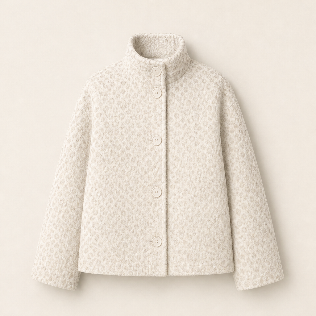 Velmara – Cappotto Corto Effetto Leopardo Beige