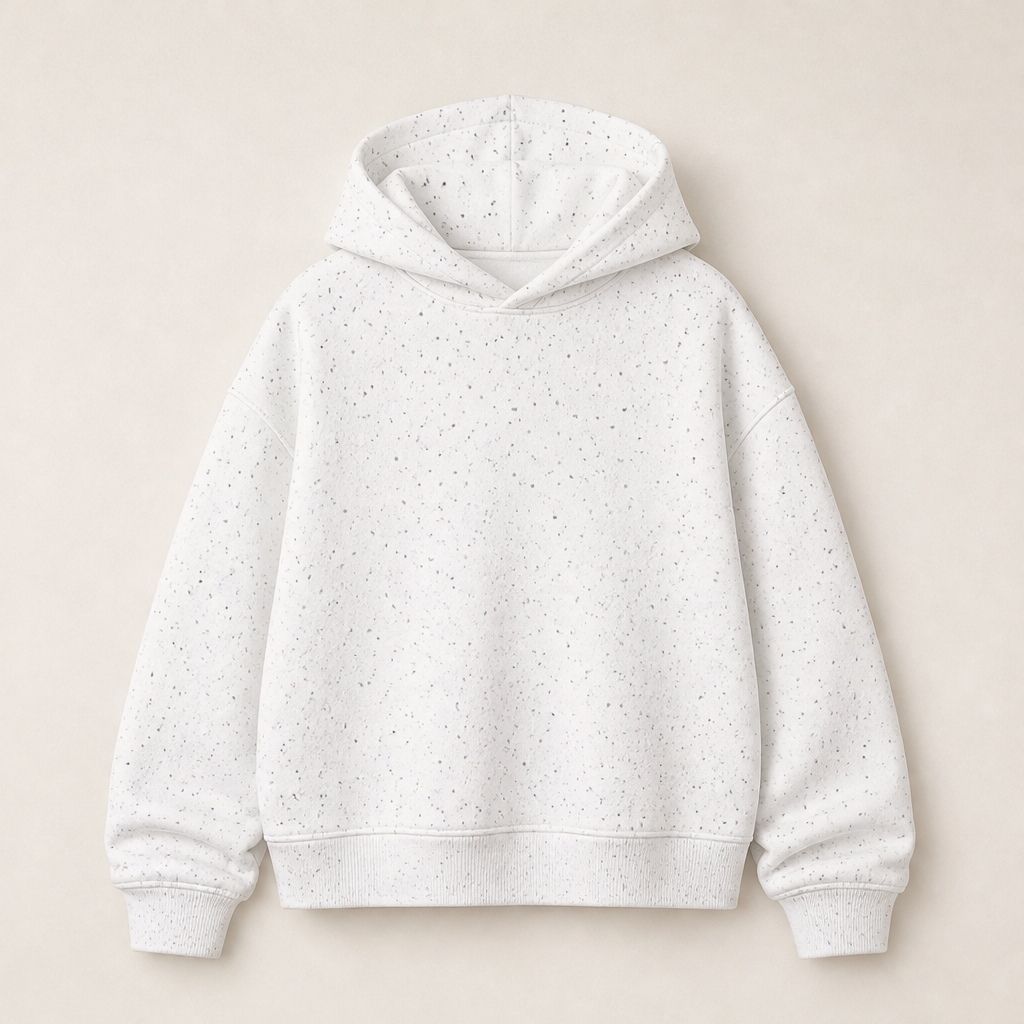 Luccosa – Felpa con Glitter e Cappuccio White