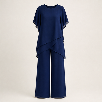 Velania – Completo Flowy Orlo Asimmetrico Navy