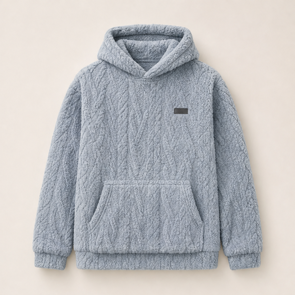 Novarla – Felpa con Cappuccio in Pile Jacquard Grey