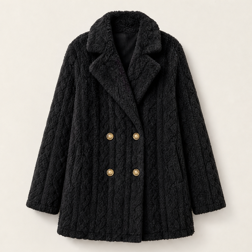 Vireluna – Cappotto Doppiopetto Trapuntato Antivento Black