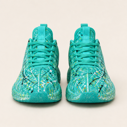 Luminetta – Sneakers Fluorescenti Splatter Print Teal