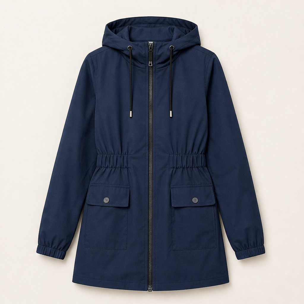 Pioverra – Giacca Impermeabile con Cappuccio Navy