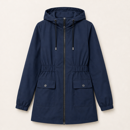 Pioverra – Giacca Impermeabile con Cappuccio Navy