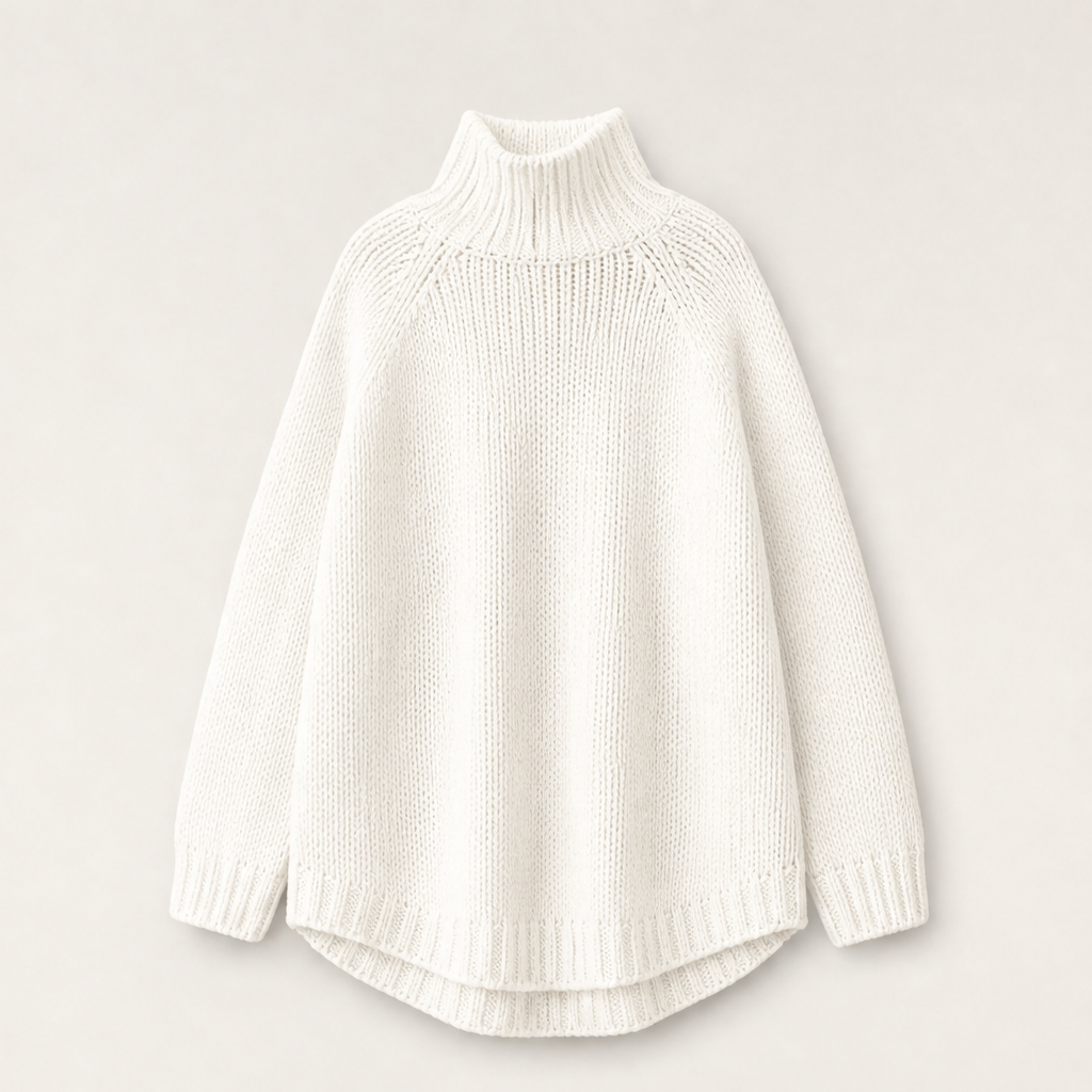 Vindalma – Maglione Dolcevita a Maniche Pipistrello White