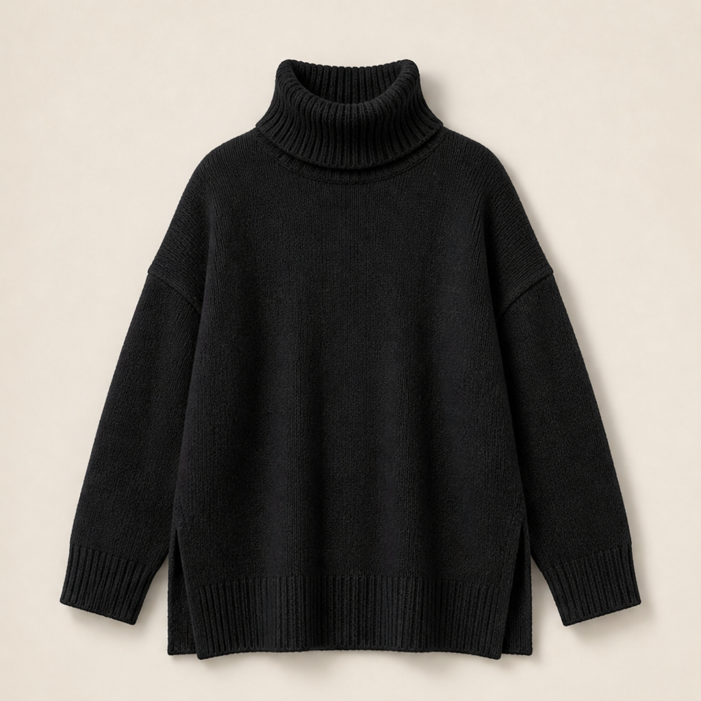 Morvelle – Maglione Oversize a Collo Alto Black