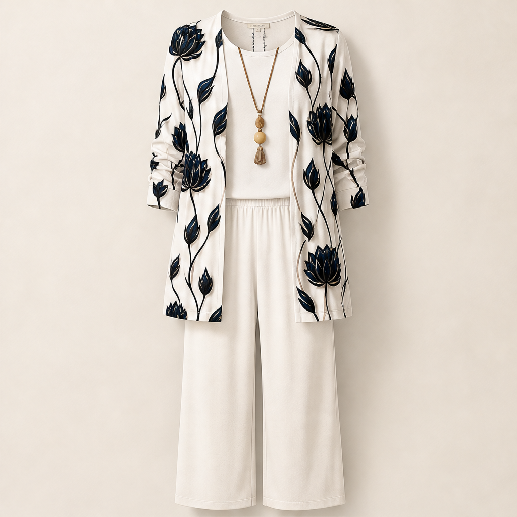Fioralia – Completo Tre Pezzi Stampa Floreale White