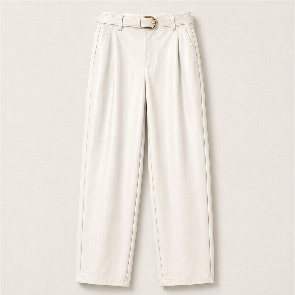 Velmora – Pantaloni Balloon in Similpelle Beige