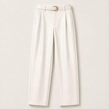 Velmora – Pantaloni Balloon in Similpelle Beige
