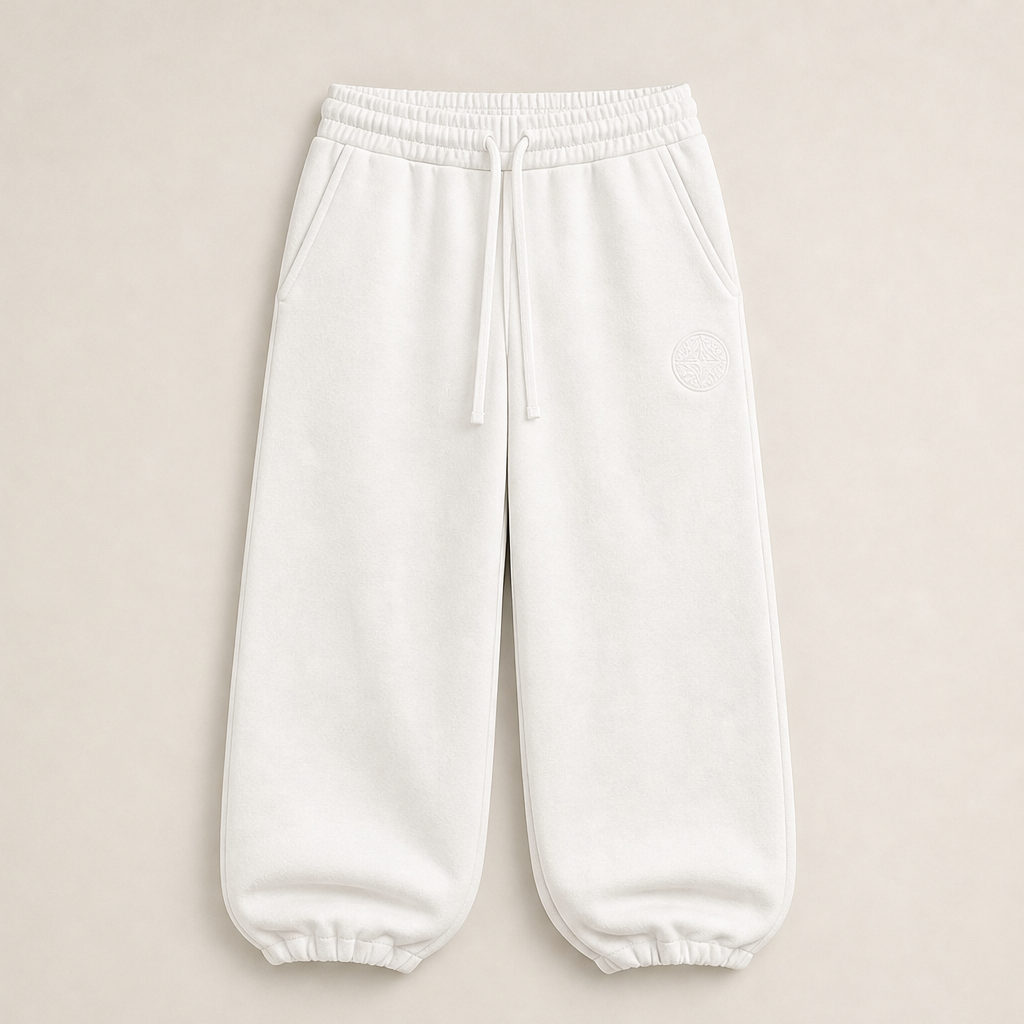 Volkaro – Joggers Baggy in Cotone Pesante 630GSM White