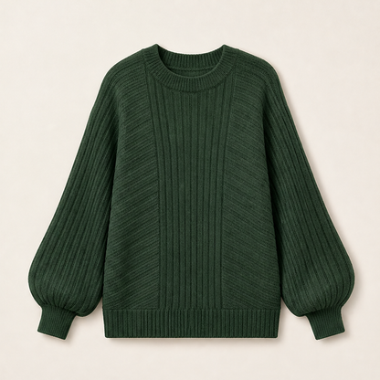 Varonne – Pullover Girocollo a Maniche a Lanterna Green