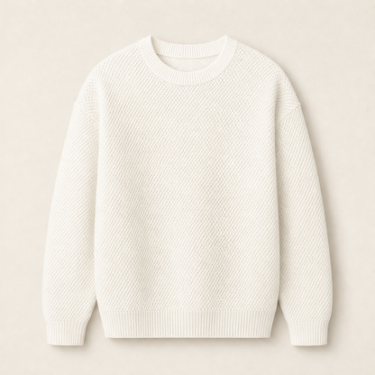 Vernoli – Maglione Girocollo Trama a Rombi Ivory