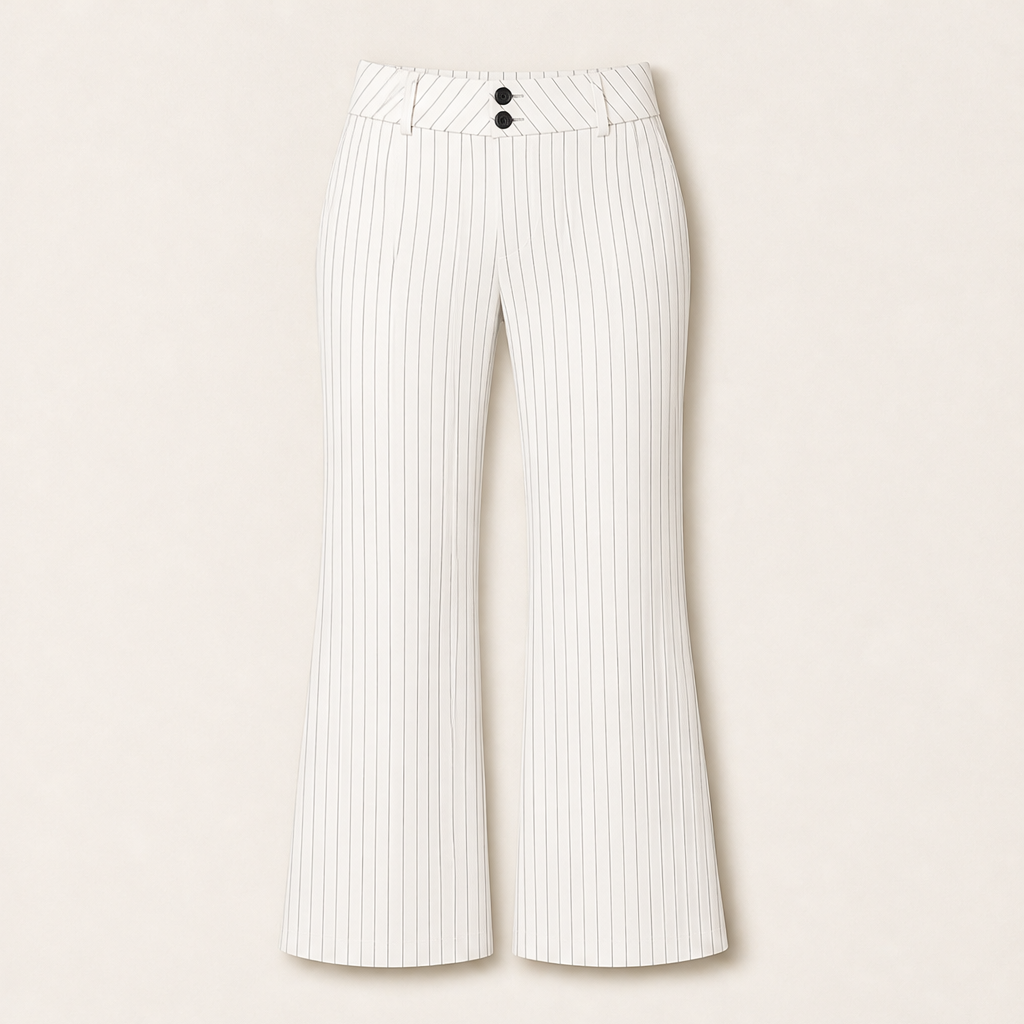 Velarno – Pantaloni a Righe Svasati White