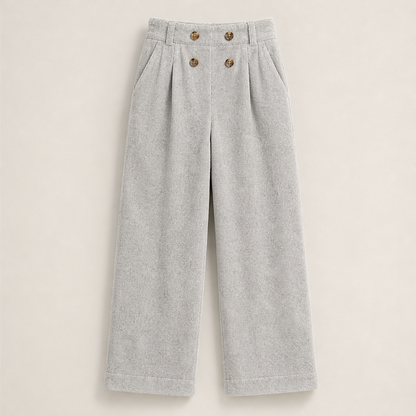 Vareluna – Pantaloni a Vita Alta Doppiopetto Grey