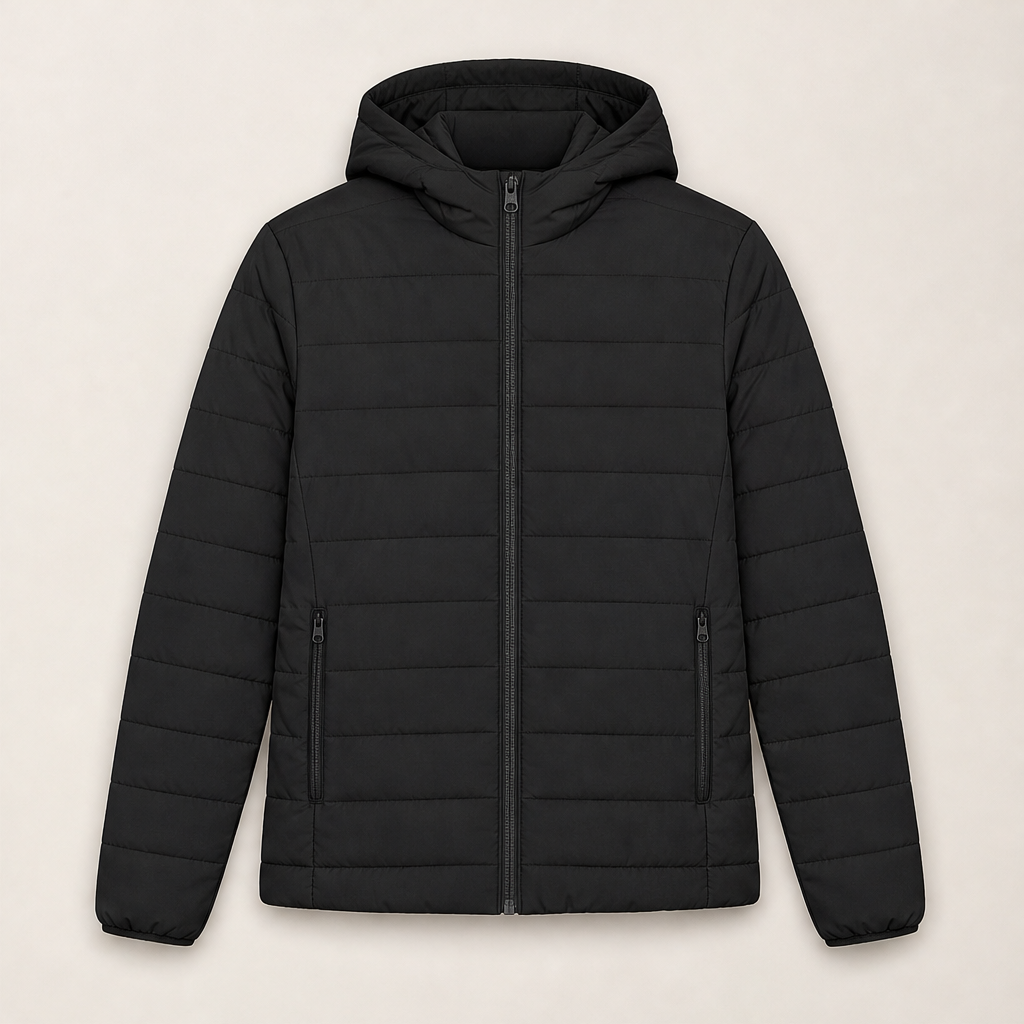Novarin – Piumino Leggero con Cappuccio Black