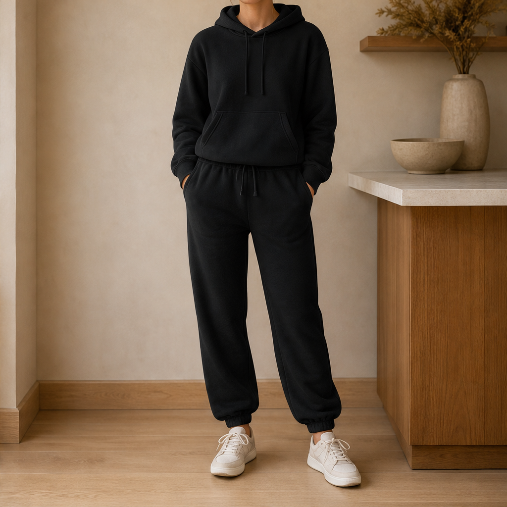 Nuvolina – Set Felpa con Cappuccio e Joggers Black