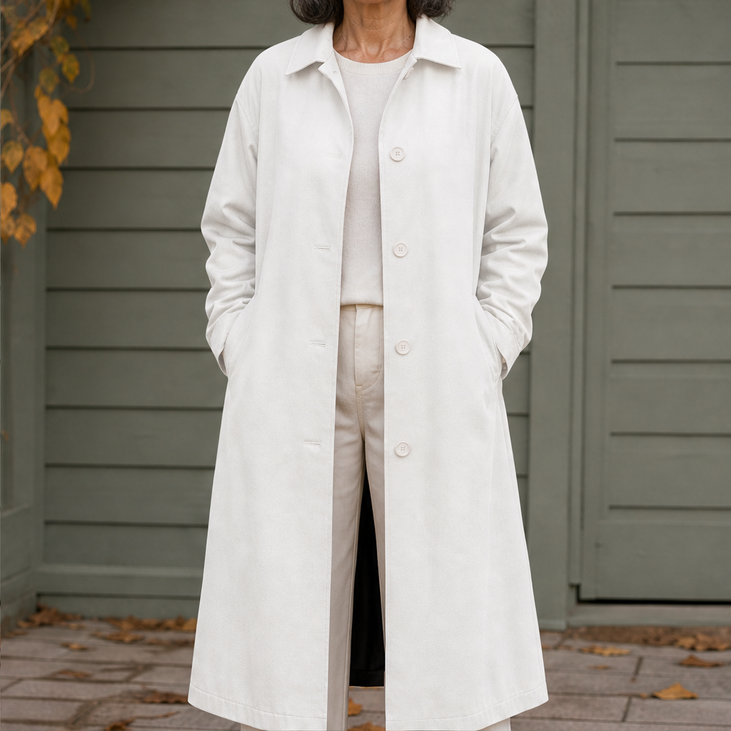 Vornetta – Cappotto in Cotone Cerato con Collo Staccabile Soil