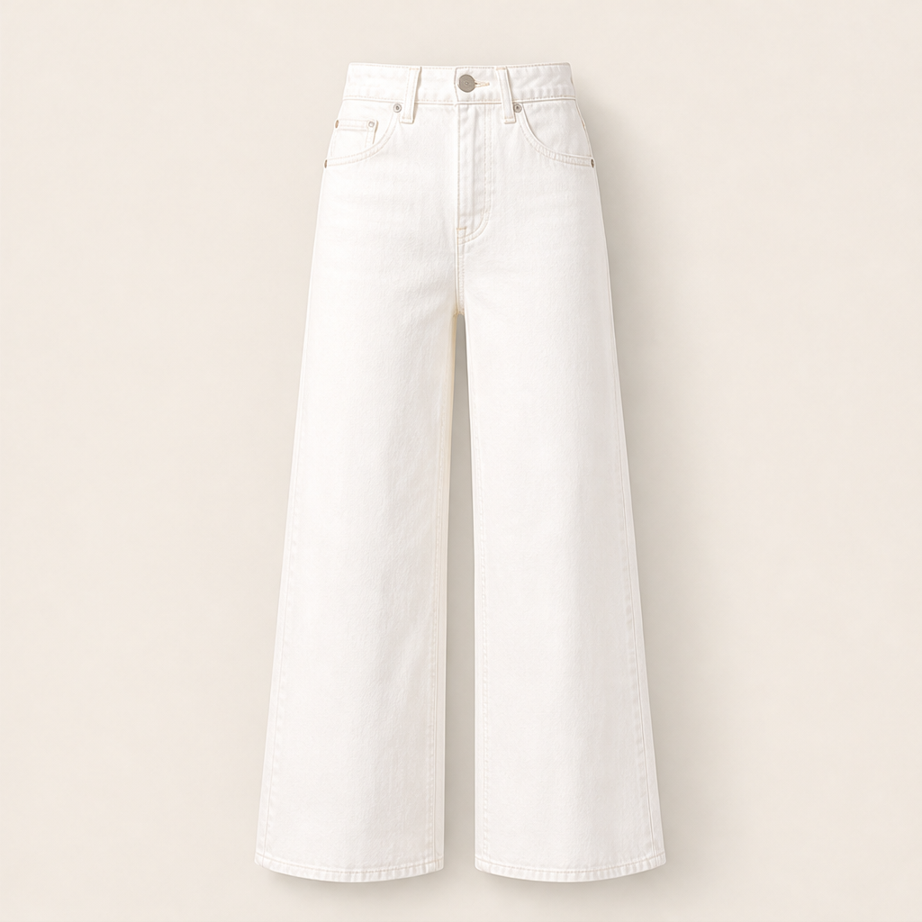 Velarosa – Jeans a Gamba Larga Vita Alta White