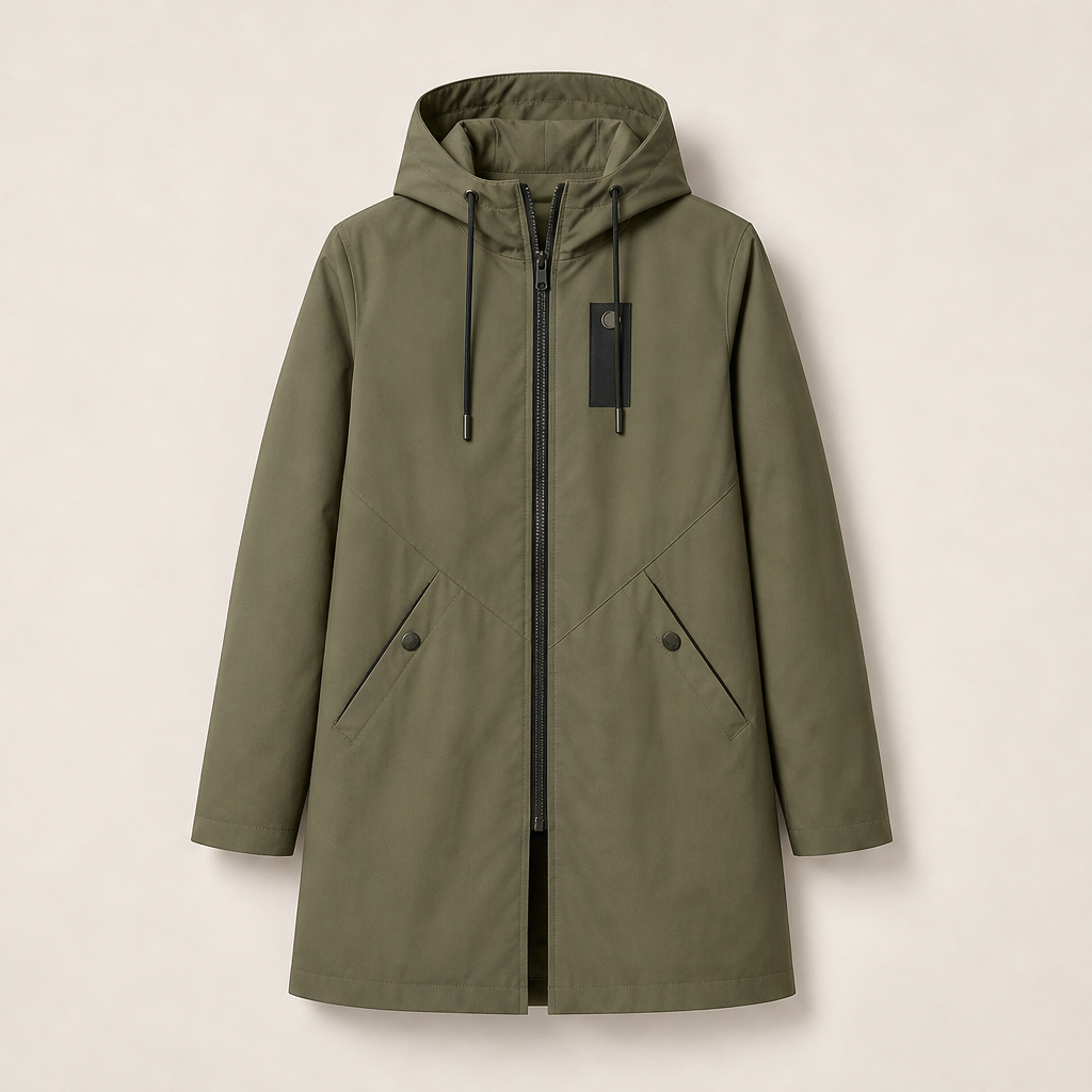 Novarla – Cappotto Midi con Cappuccio Olive