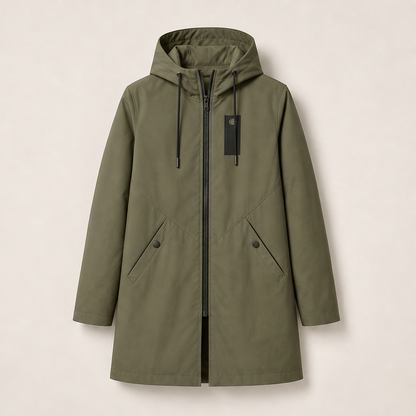 Novarla – Cappotto Midi con Cappuccio Olive