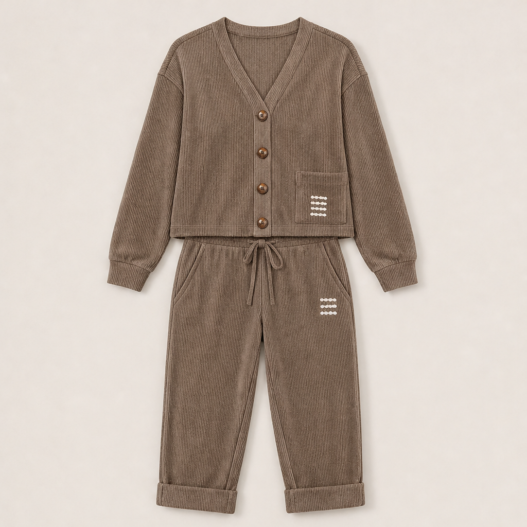Corvenza – Completo Due Pezzi in Velluto a Coste Brown
