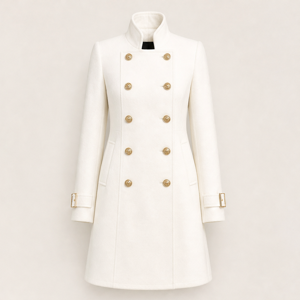 Verlano – Cappotto Doppiopetto Collo Alla Coreana White