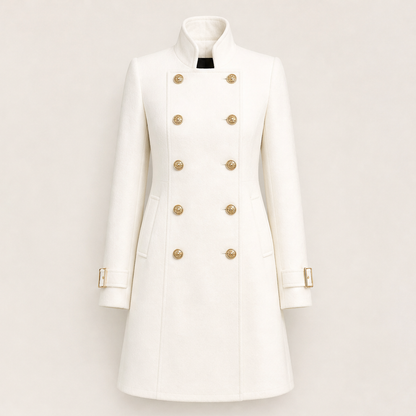 Verlano – Cappotto Doppiopetto Collo Alla Coreana White