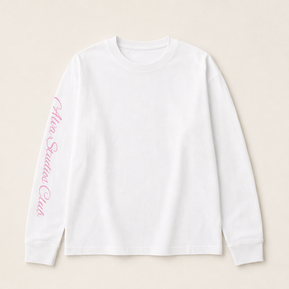 Velmora – Longsleeve Oversize con Stampa sulla Manica White