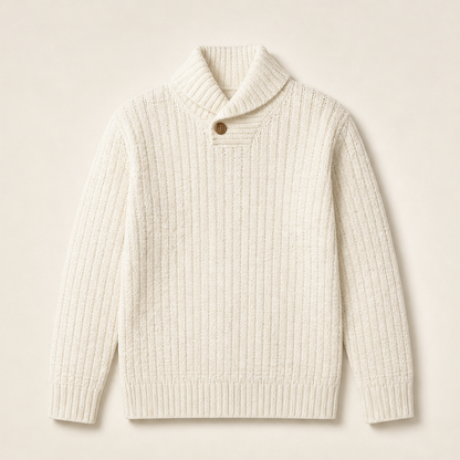 Vellara – Pullover in Maglia Testurizzata con Colletto Beige