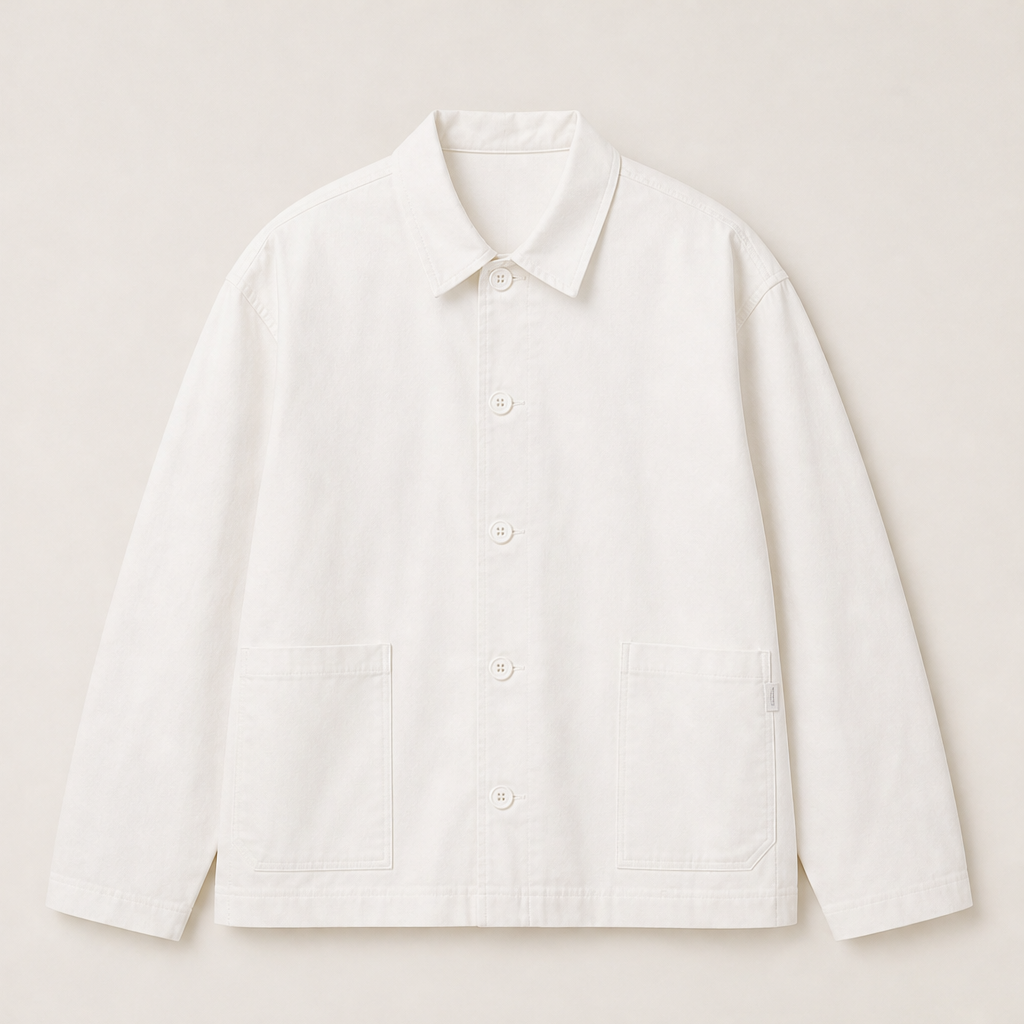 Molvera – Overshirt Workwear in Cotone Pesante White