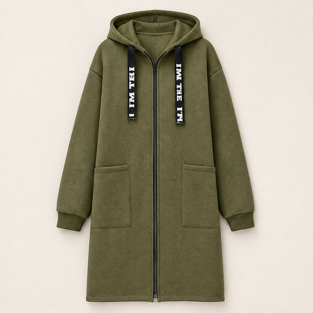 Novaris – Felpa Lunga con Cappuccio Oversize Olive