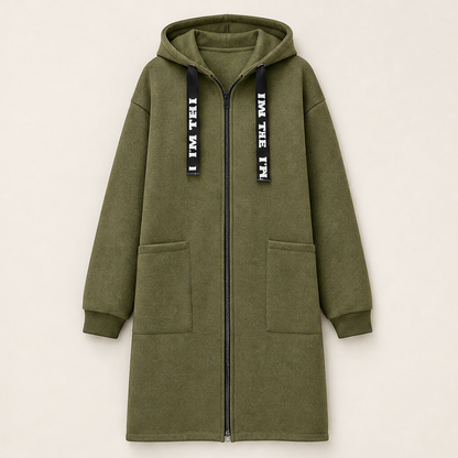 Novaris – Felpa Lunga con Cappuccio Oversize Olive