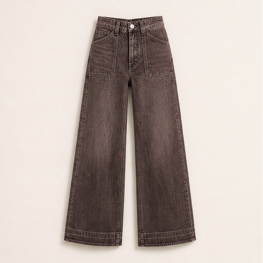Velmora – Jeans a Vita Alta Elasticizzati Straight Leg Brown