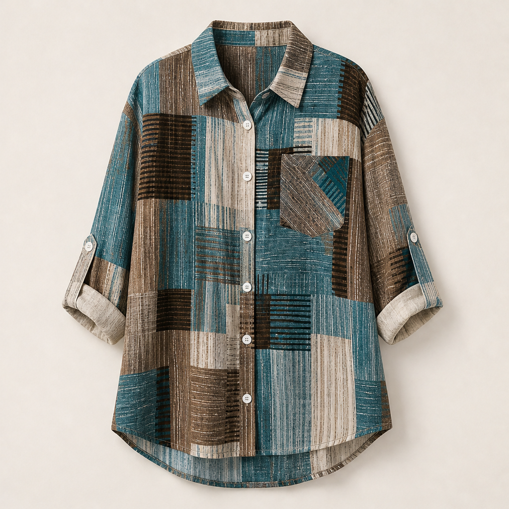 Vaneira – Camicia a Quadri Oversize Anti-UV Teal