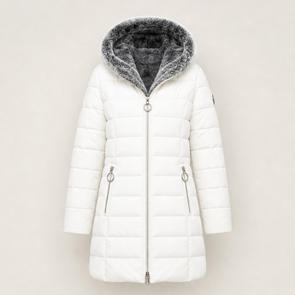 Luania – Piumino Lungo con Cappuccio Oversize White