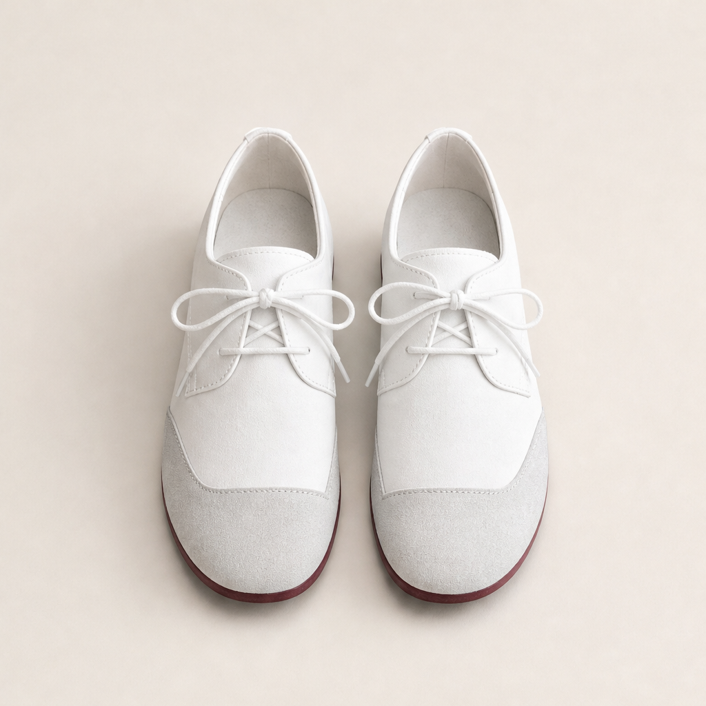 Zuniya – Scarpe Stringate con Zeppa Bassa White