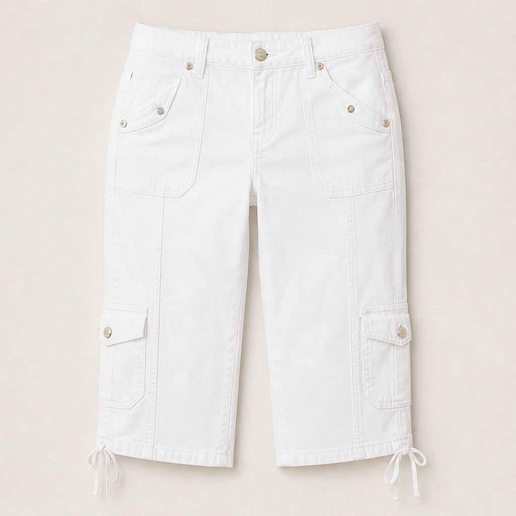 Varonella – Jeans Capri Gamba Dritta con Tasconi White