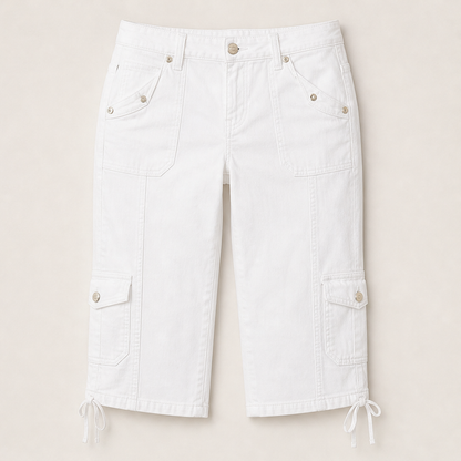 Varonella – Jeans Capri Gamba Dritta con Tasconi White