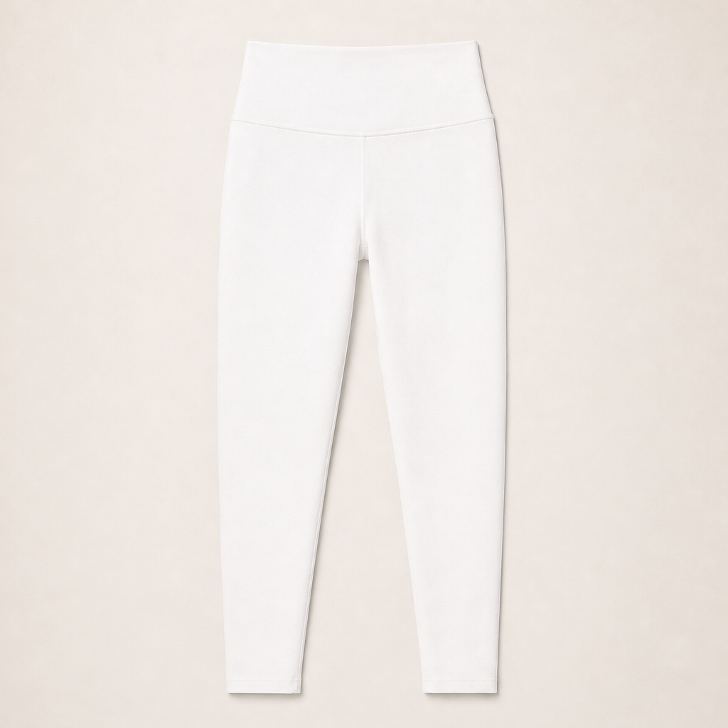 Voltara – Leggings Vita Alta Foderati in Pile White