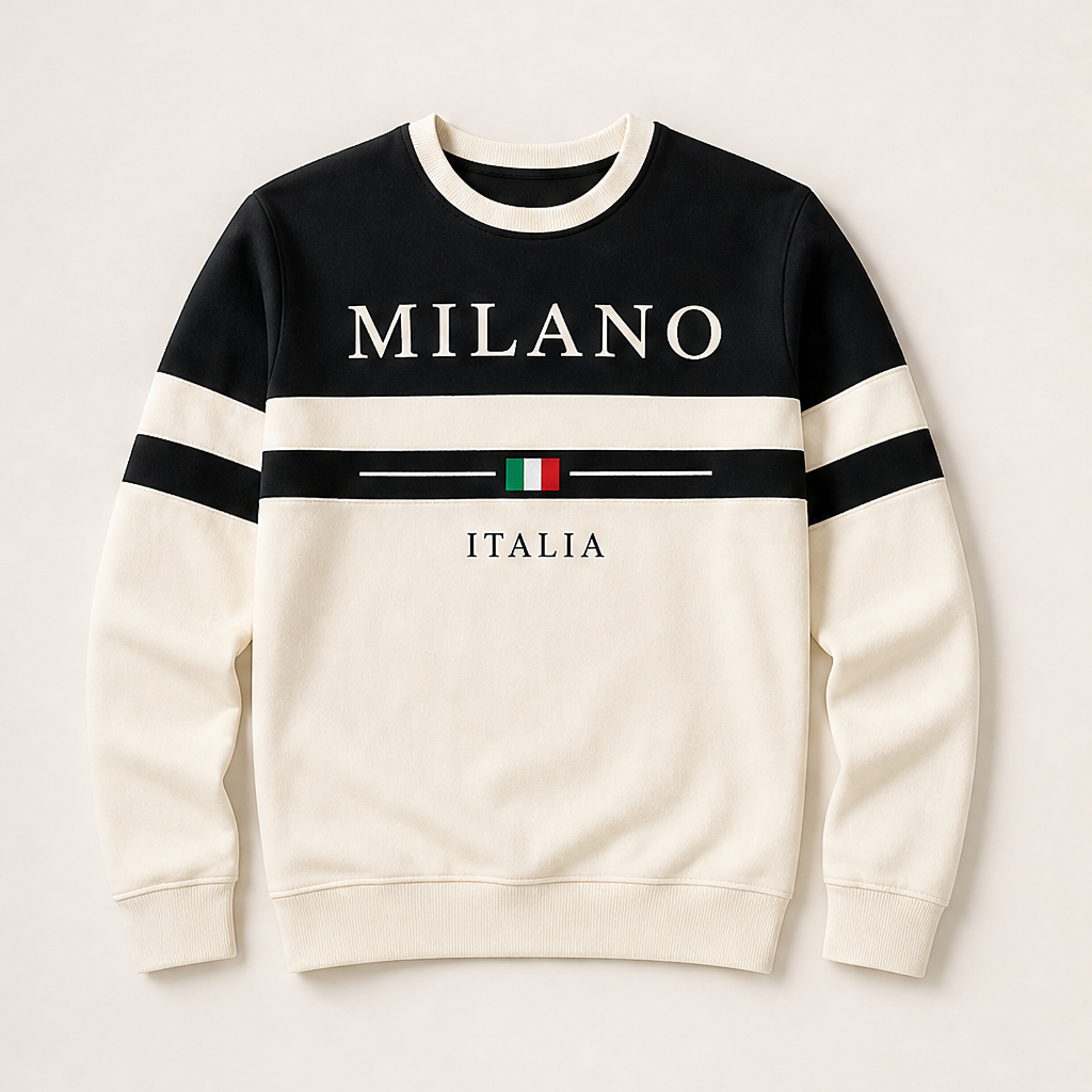 Varenzo – Felpa a Righe Contrasto Milano Italia Beige