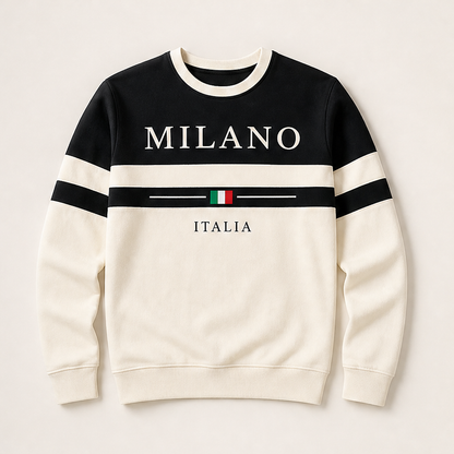 Varenzo – Felpa a Righe Contrasto Milano Italia Beige