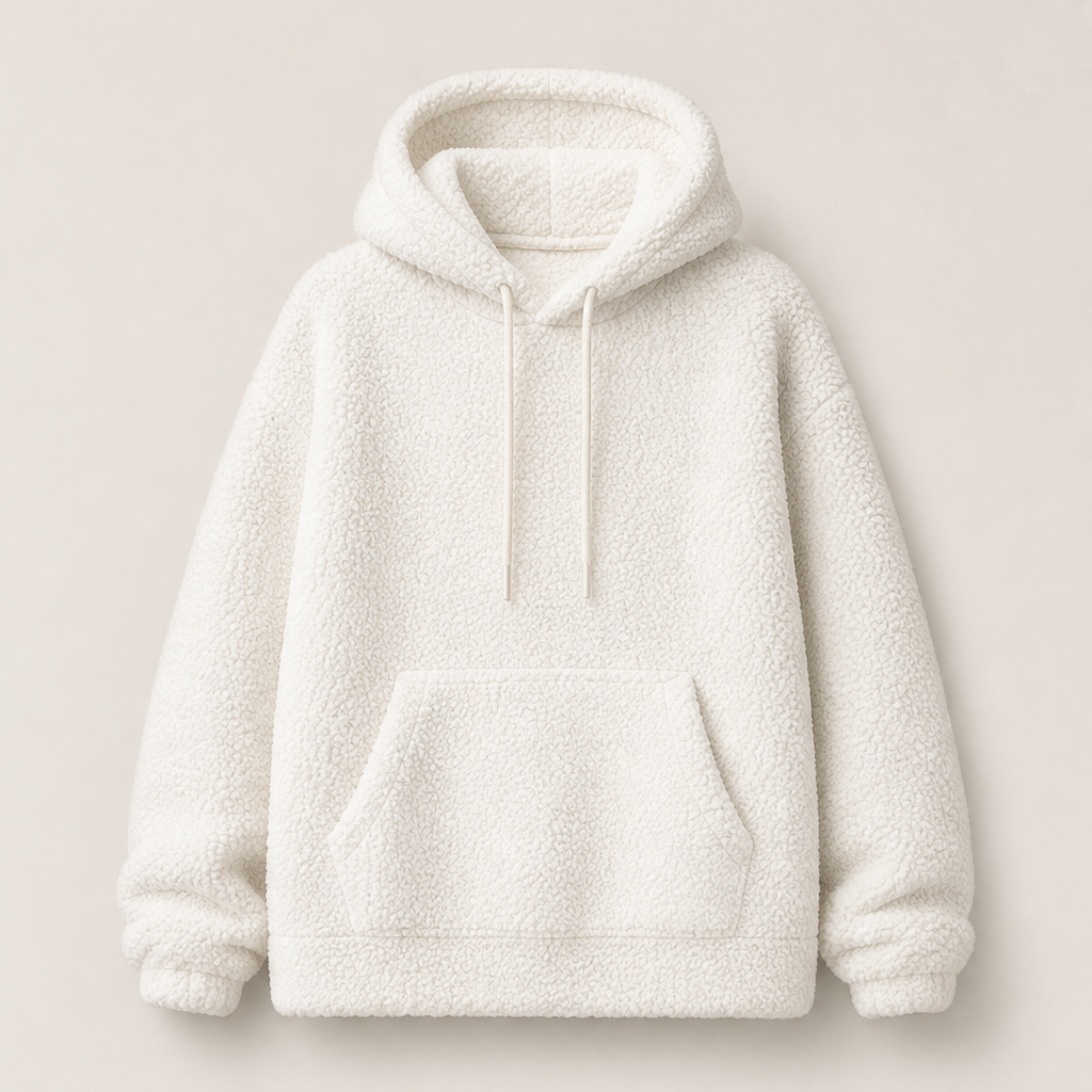 Novarca – Felpa con Cappuccio in Sherpa Oversize Ivory