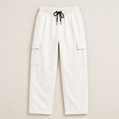 Daunkz – Pantaloni Cargo Multitasche Ivory