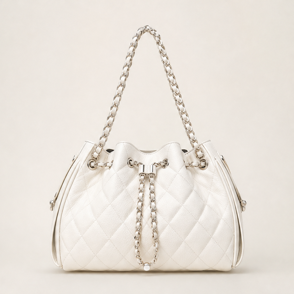 Caviora – Borsa Bucket in Pelle Trapuntata White