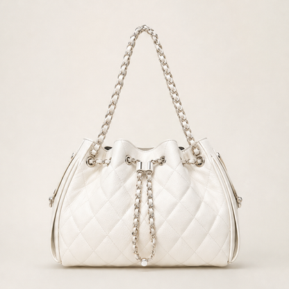 Caviora – Borsa Bucket in Pelle Trapuntata White