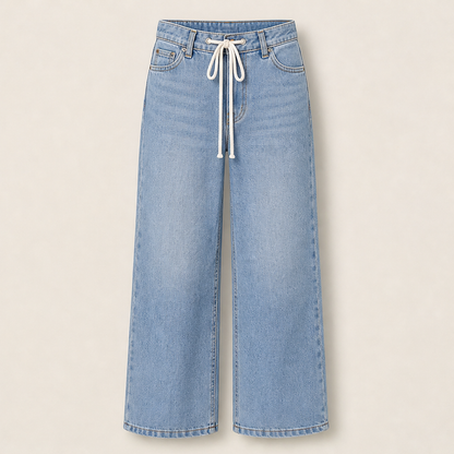 Varonza – Jeans a Gamba Larga con Coulisse Light Wash Blue