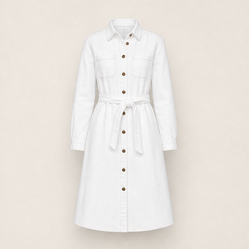 Camberlin – Abito Chemisier in Denim con Cintura White